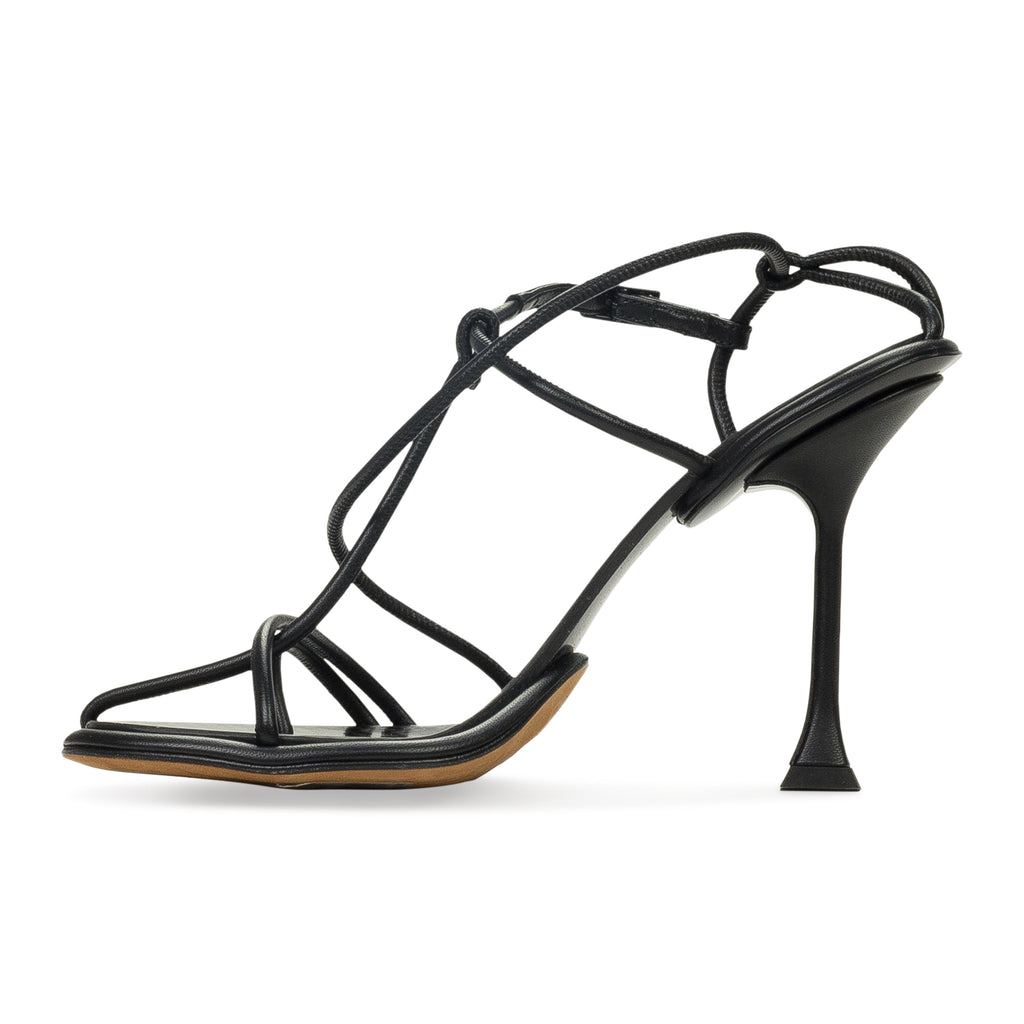 BLACK STRAPLIGHT SANDAL À TALONS 110MM HEELS