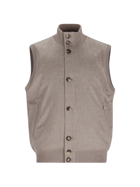 Brunello Cucinelli ribbed-trim button-up gilet