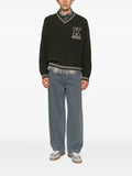 Maison Kitsuné logo-patch V-neck sweater