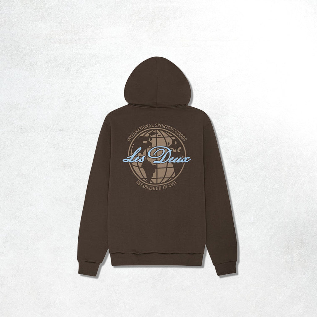 Les Deux Ben Globe Hoodie: Turkish Coffee Brown