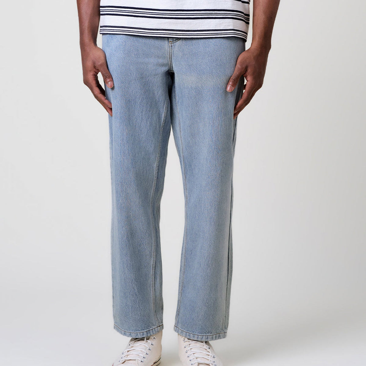 Wax London Russell Straight Fit Jean: Vintage Denim Light Blue Wash