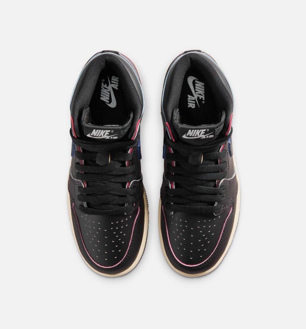 Air Jordan 1 Retro High OG Black and Muslin | Grade School Lifestyle Shoe | Black/Muslin