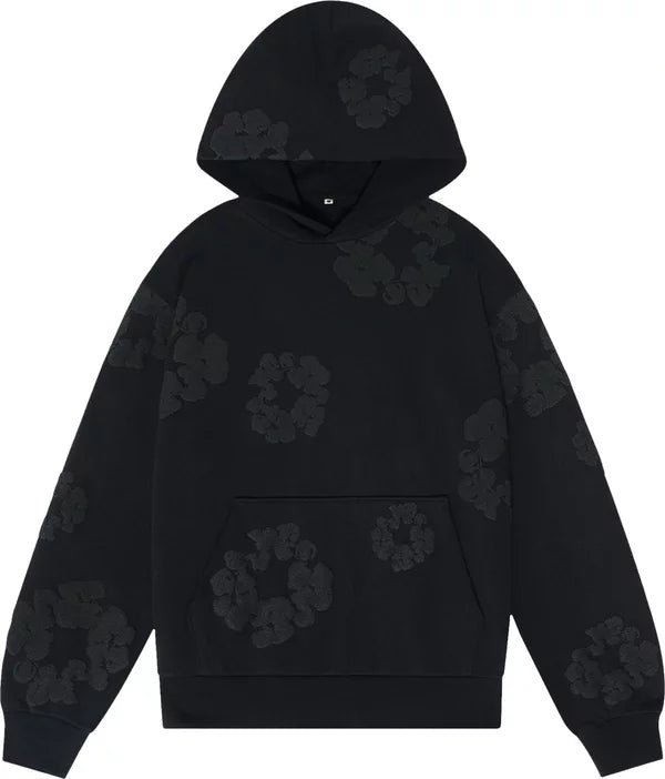 Denim Tears Cotton Wreath Hooded Sweatshirt Black Monochrome
