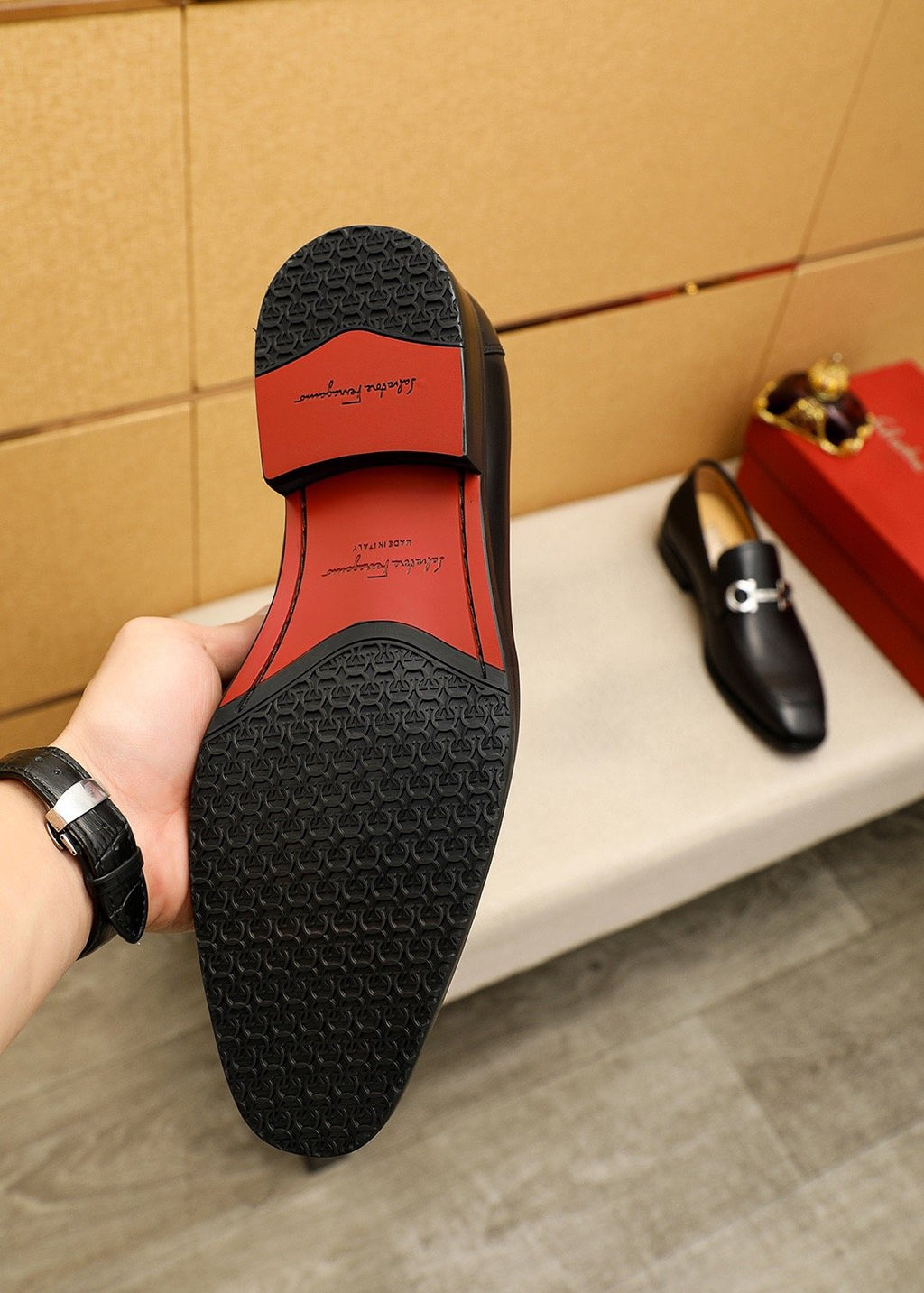 Ferragamo Black Buckle Loafers - Pointed Toe