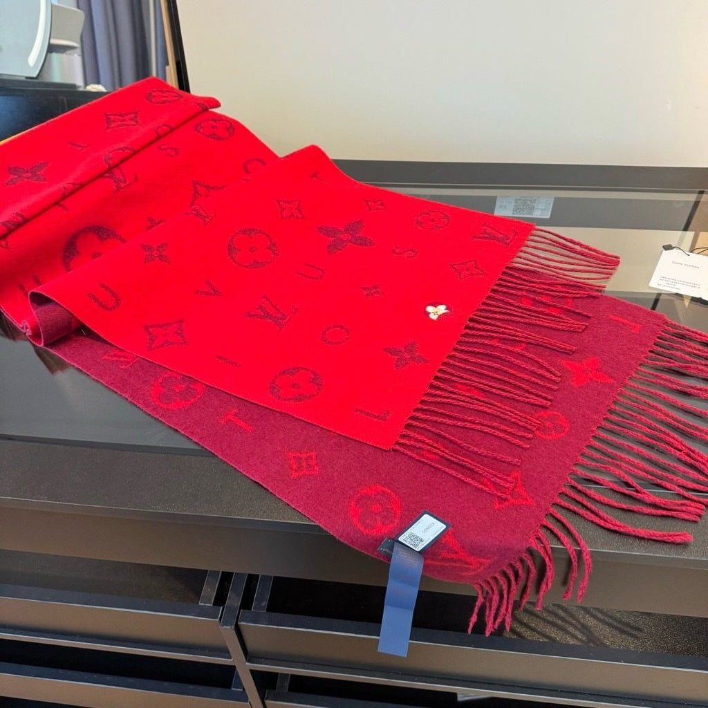 Louis Vuitton Reykjavik 2.0 Red Monogram Scarf