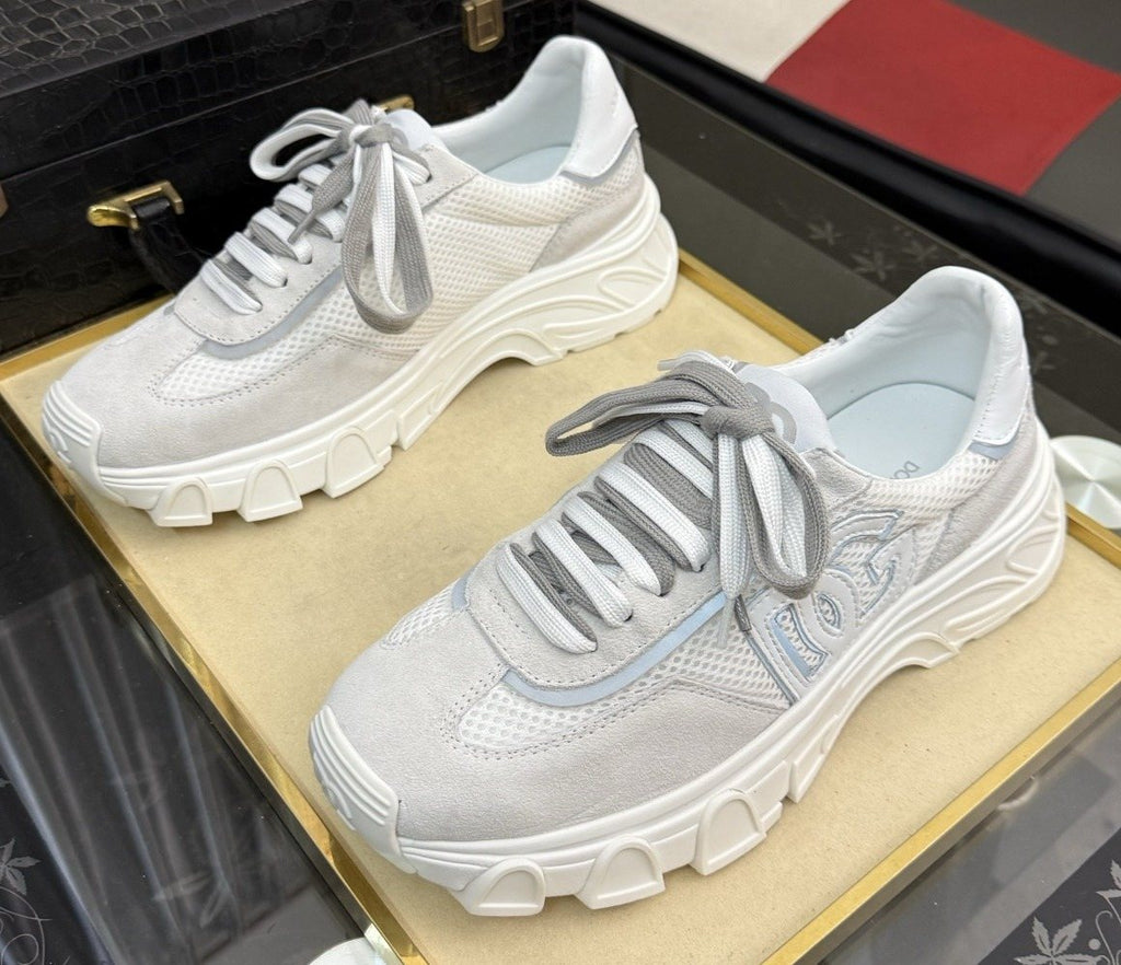 Dolce & Gabbana White and Light Gray Chunky Sneakers