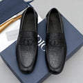 Dior Black Embossed Leather Loafers