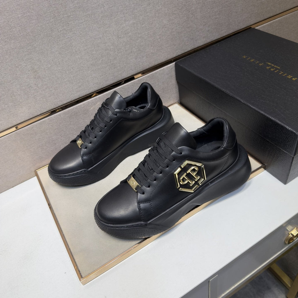 Philipp Plein Men's Black Gold-Accent Sneakers