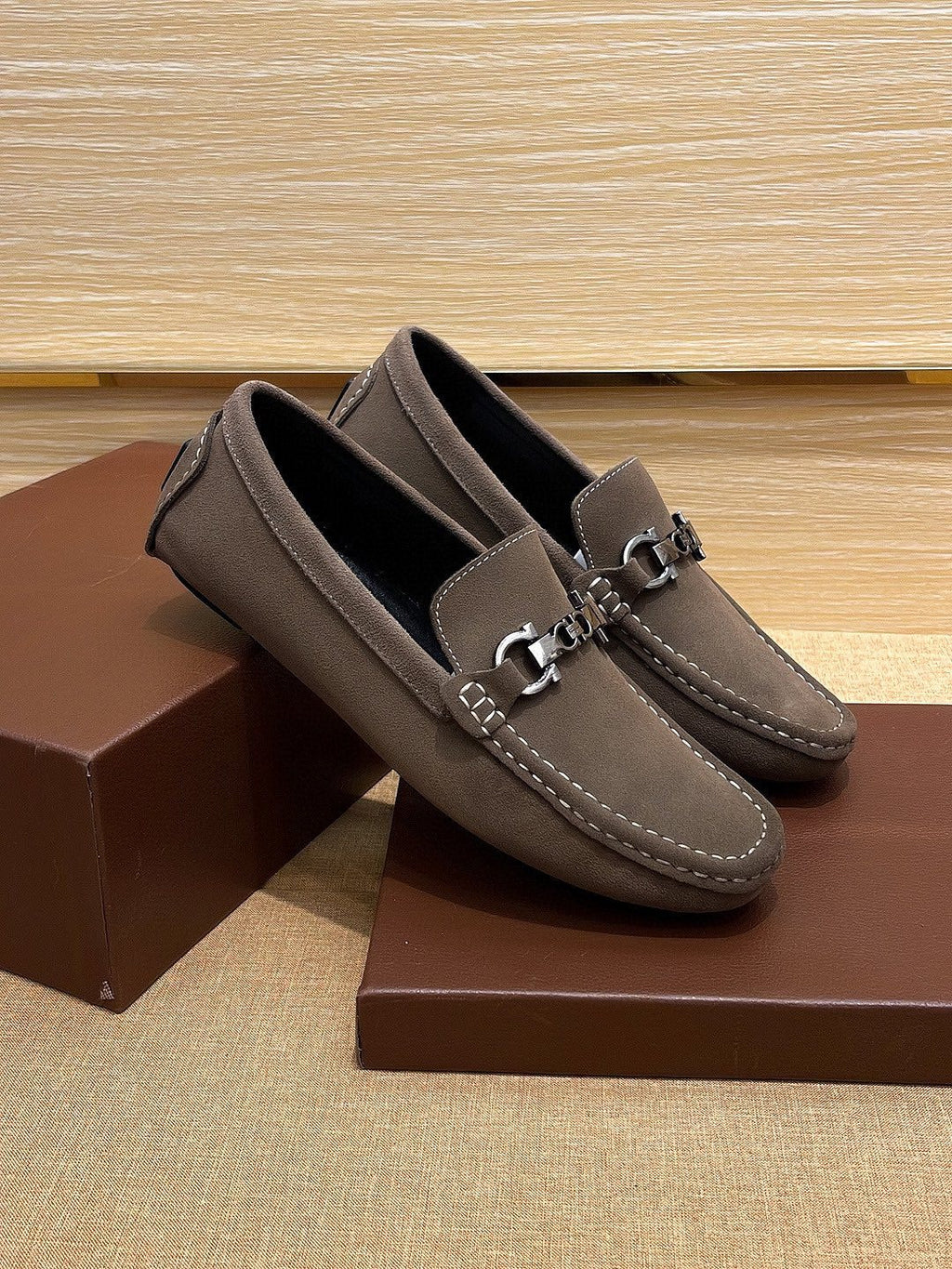 Ferragamo Men's Bit Loafers - Moc-Toe Stitching